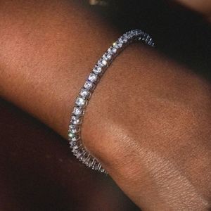 18k White Gold Plated Tennis Bracelet.